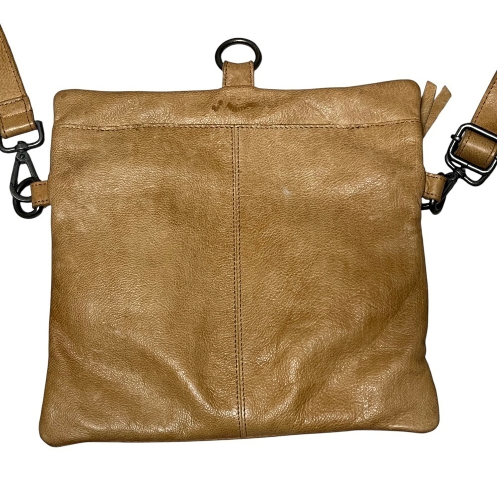 Latico Crossbody Soft Pebbled Leather Tan Removable Strap Handmade in India - Picture 4 of 10